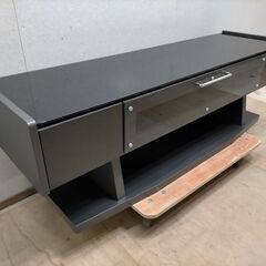 テレビ台 ガラストップ 154cm　収納あり　【糸島市内 送料無料】250215-1の画像
