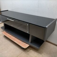テレビ台 ガラストップ 154cm　収納あり　【糸島市内 送料無料】250215-1の画像