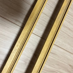 木目調　ダブルカーテンレール　DIYの画像