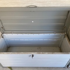 物置　ベンチストッカー　スチール製　ガーデンマスターの画像