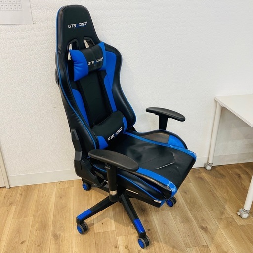 GTRACING ゲーミングチェア ミュージックシリーズ GT890YJ ブルー 青 PC周辺機器 リクライニング スピーカー ジーディーレーシング