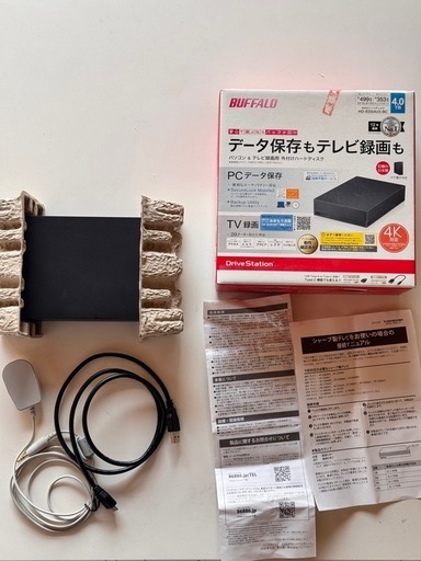 BUFFALO 4K対応 HDD hd-eds4u3-bc アダプター不足