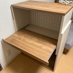 レンジ台　レンジラック　北欧　コンセント付き　スライド棚