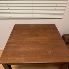 ミツヨシ ダイニングテーブル W750 単品 2名用 75cm ウォールナット ナチュラル ラバーウッド 正方形 おしゃれ 木製 MTS-063の画像