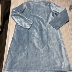 コーデュロイ　ワンピース　ブルー　女の子　服　ファッション　長袖　冬　コーディネート　子供　西松屋　120の画像