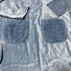 コーデュロイ　ワンピース　ブルー　女の子　服　ファッション　長袖　冬　コーディネート　子供　西松屋　120の画像