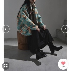 ⭐︎値下げ⭐︎ ESCAR リバーシブル フラワー ボアブルゾンの画像