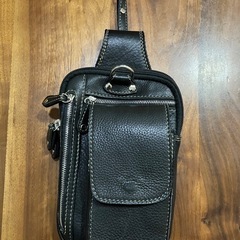 [バイク用］本革 ヒップバッグ メンズベルトポーチ 
