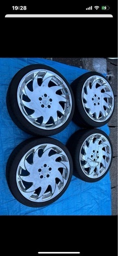 大人気！メッキディッシュ 20インチ 4本アルミホイールタイヤセット