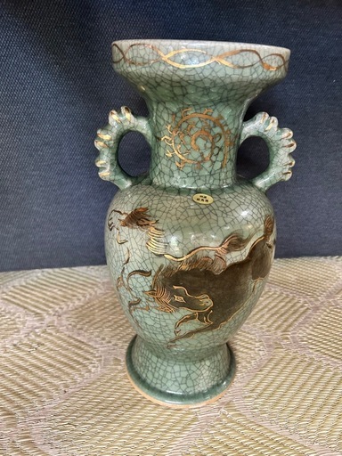 【送料込み】　アンティーク　花瓶　陶器 花瓶 おしゃれ 陶器 アンティーク レトロ 花器 フラワーベース