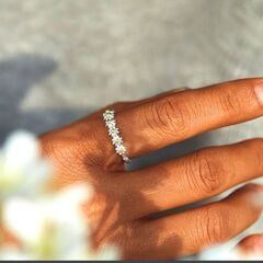 ≒j→→→m17-32★黄金の華フリーサイズ 花冠デイジー プラチナ仕上 925シルバーリング 誕生日プレゼント旅行連休冬初春ギフト国内発送の画像