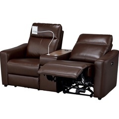 【美品】2人掛け電動リクライニングソファ(UM01 DBR BOX付き 2モーター)の画像