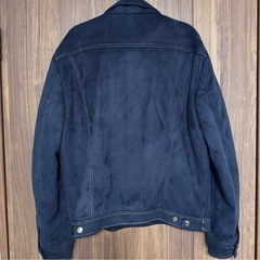 ZARA メンズ  デニム風 ネイビー
 スエードジャケットの画像