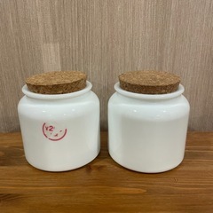 コルク蓋のガラス瓶×２