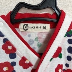 袴ロンパース　椿レッド　90cmの画像