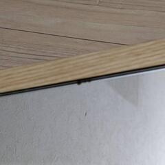 幅55cm置きスタンド鏡木目柄木目枠足元ミラーの画像
