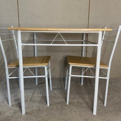 【399】ナチュラルダイニングテーブルと椅子2脚の画像