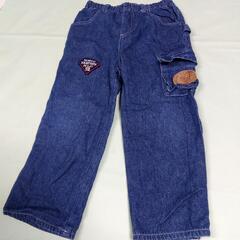 SPUNKY　KIDS　デニムブルーのカーゴパンツ裏地付き。 95cmの画像