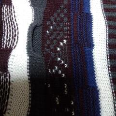 kutir 【クティール】デザインニットプルオーバー 3D　カジュアル 　総柄 　ストライプ柄の画像