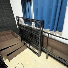 ニトリ　シングルベッド　収納・マットレス付きの画像