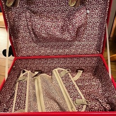 赤のキャリーケースの画像