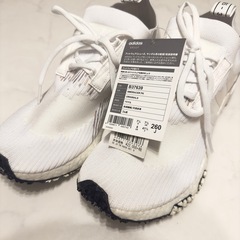 (新品)希少アディダスプライムレーサーニットシューズ(ストライプ...