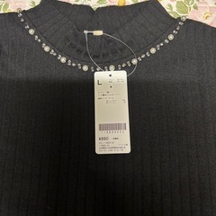 ビジュー付きハイネックLサイズの画像