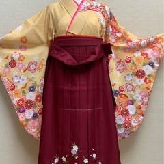 卒業式袴セットレンタル¥7900小さいサイズ二尺袖イエローオレンジ