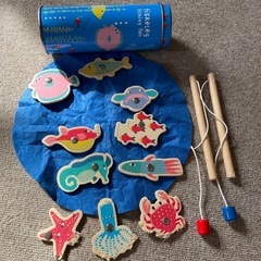 中古【木のおもちゃ】釣り