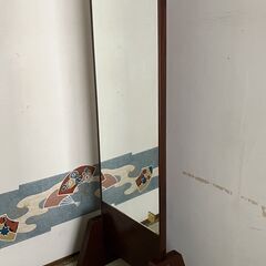姿見　スタンドミラー　全身鏡　木製　和風