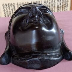 観世音菩薩　面　鋳物製　在銘の画像