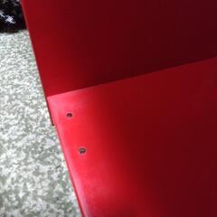 赤色・収納ラック　2段✕2列　背無し　の画像