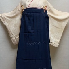 女子袴　M 紺色無地ユーズド美品　の画像