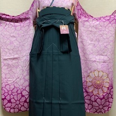 女子袴　新品　 L無地ダークモスグリーンの画像