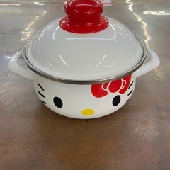 　未使用品　ハローキティ　ホーロー鍋　の画像