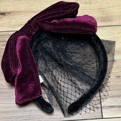 ホテルアルバート  リボンカチューシャ　レース　パープル