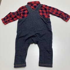 オーバーオールとシャツのセット　80-90サイズの画像