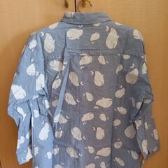 FAT ANIMALS　メンズ長袖シャツ　くじら柄　LLサイズの画像