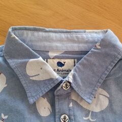 FAT ANIMALS　メンズ長袖シャツ　くじら柄　LLサイズの画像