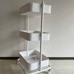 高さ調節ができるスチールワゴン 3段 ラックの画像