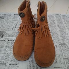 フリンジ　スエ−ドブ−ツ　Lサイズの画像