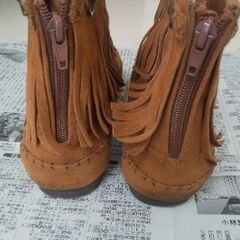 フリンジ　スエ−ドブ−ツ　Lサイズの画像