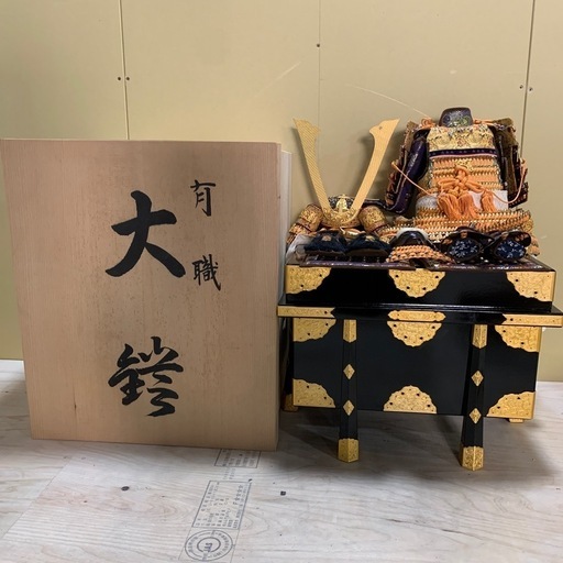 【ジモティー割】兜　五月人形　日本の伝統行事　木箱（ID561）