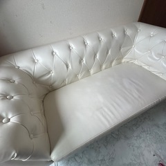 脚付き ローソファ 2人掛けソファ 🛋 ホワイト ✨️