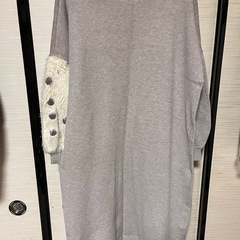 片袖ドットシャギーニットワンピースの画像