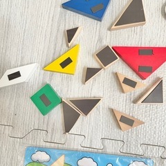 木製パズルマグネット知育おもちゃの画像