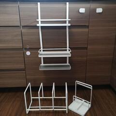 山崎実業　TOWER　タワー　レンジフード調味料ラック　ディッシ...