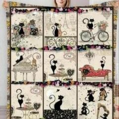 新品🉐猫柄レトロなブランケット