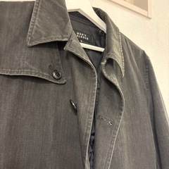 MEN'S MELROSE ダークグレー トレンチコート　無地　Mの画像