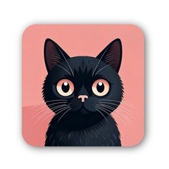可愛い黒猫のステッカー
